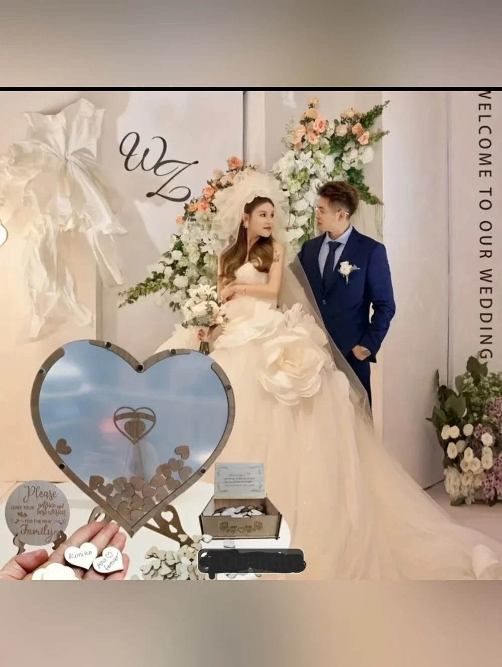 New 100pcs Wedding Message Book Love Wood Chip Wooden Blessing Decorations